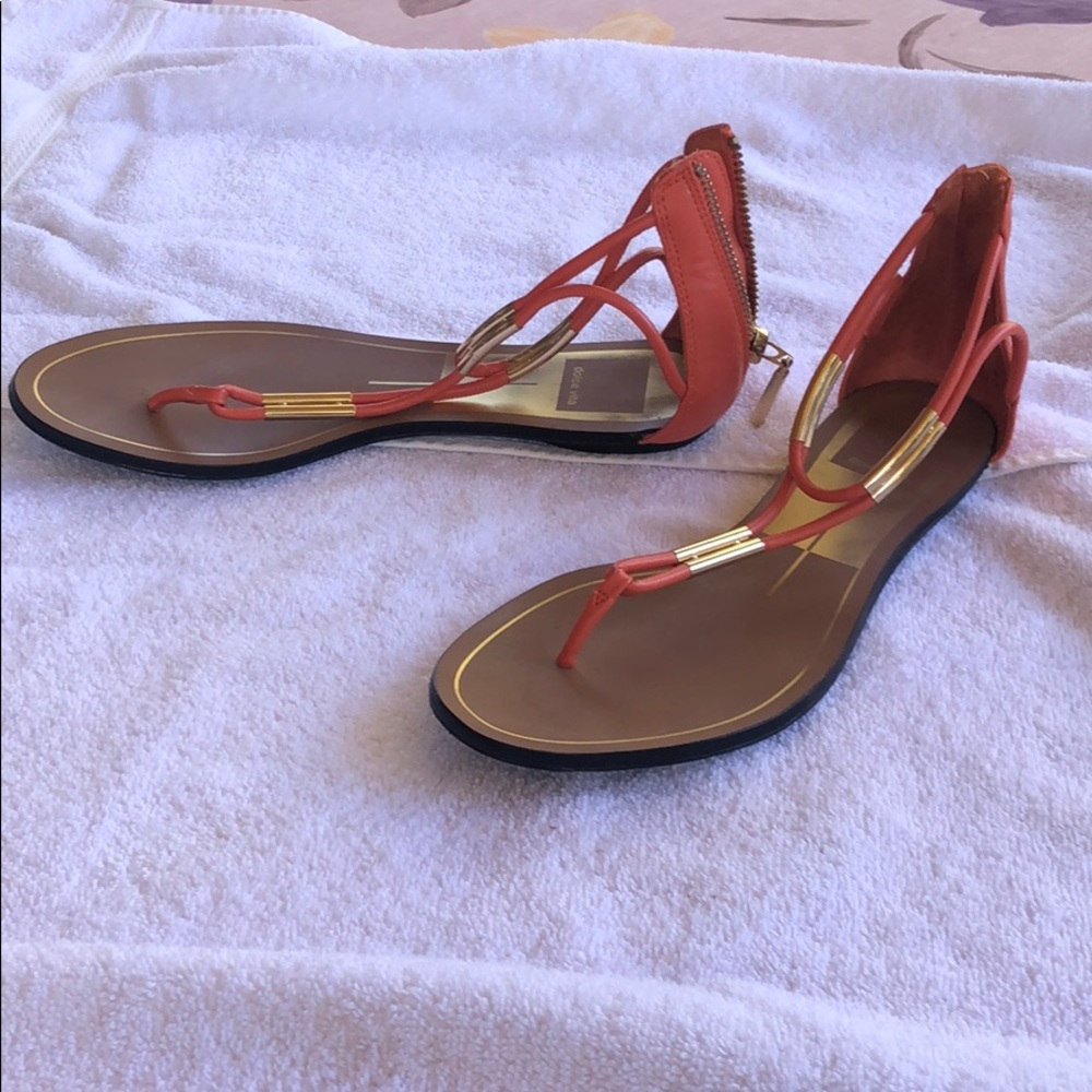 Dolce Vita sandals; size 6.5. Orange. Mild wear.